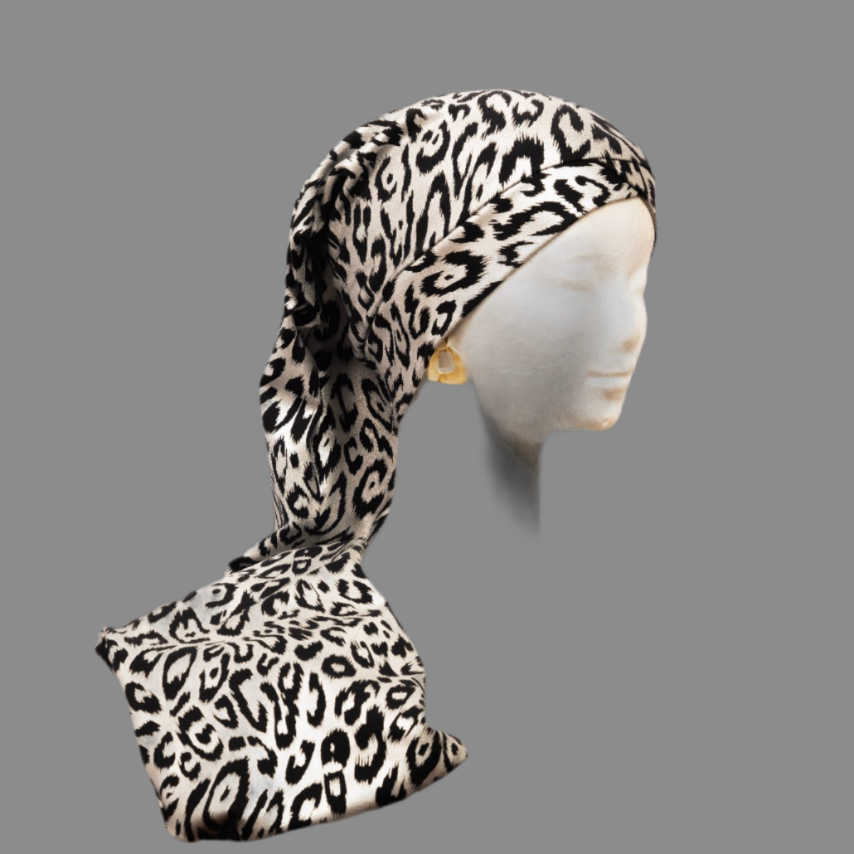 Black Leopard Braid Scarf Haircare